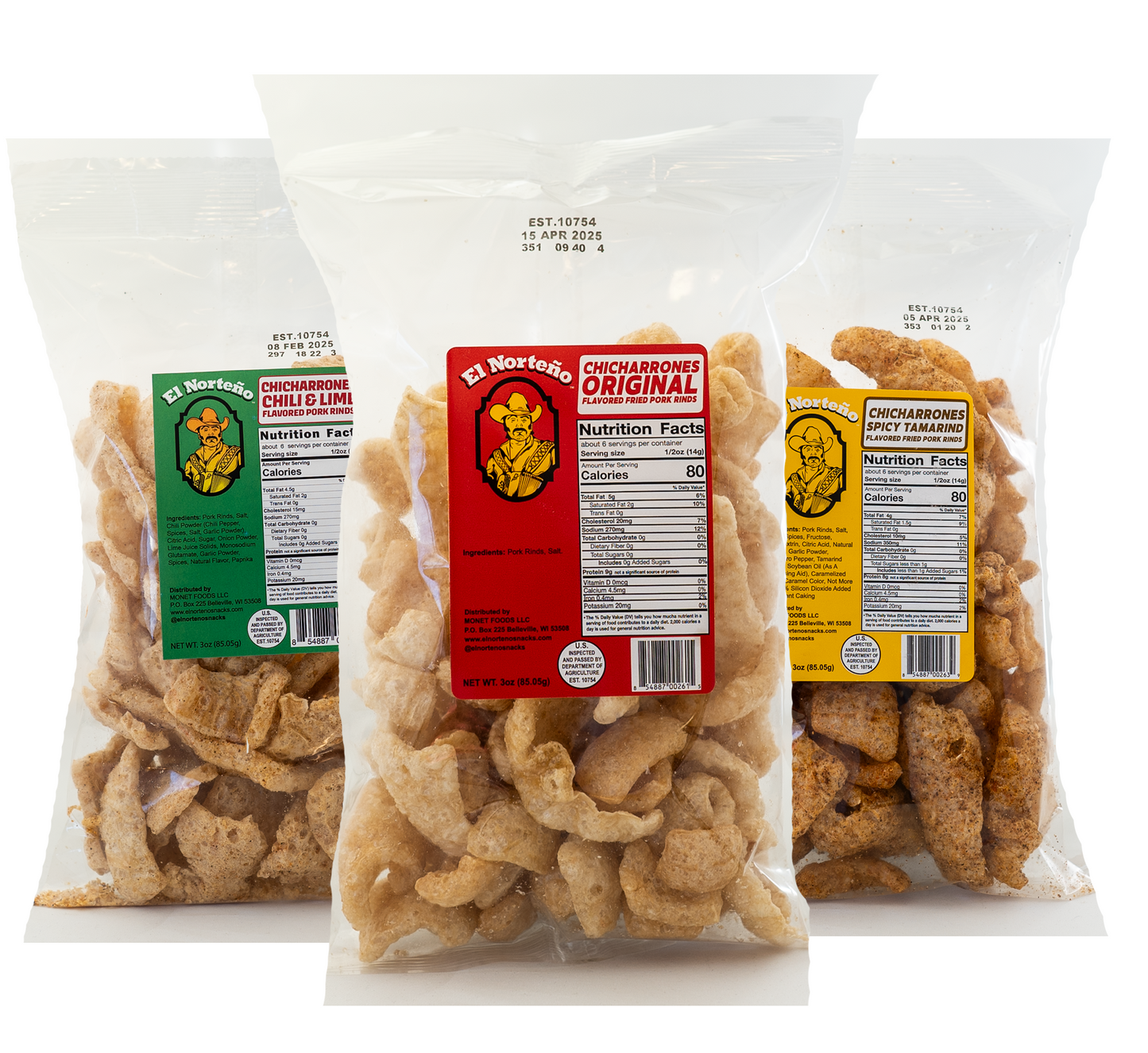 3-Pack Pork Rinds (3oz Each)