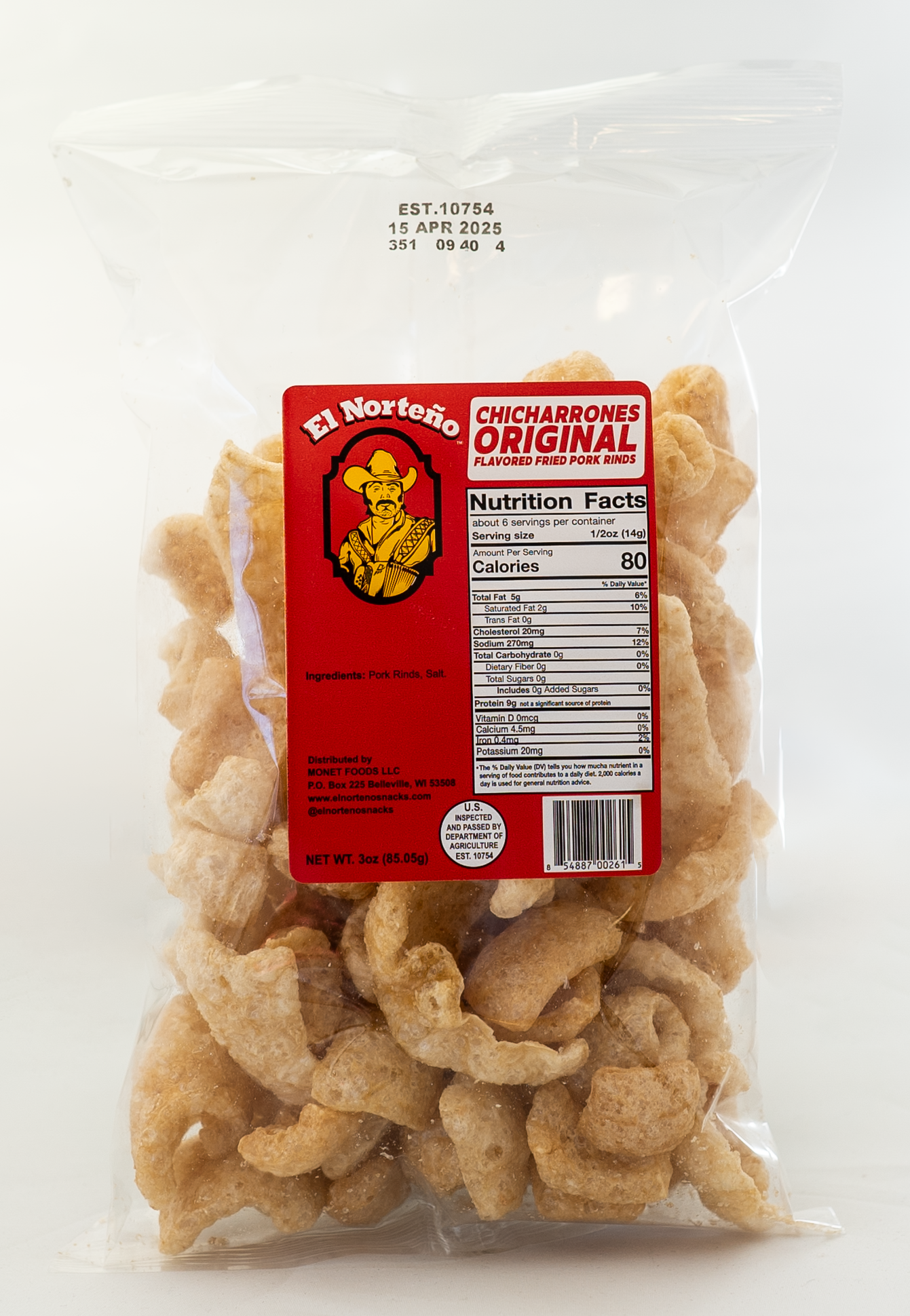 3-Pack Pork Rinds (3oz Each)